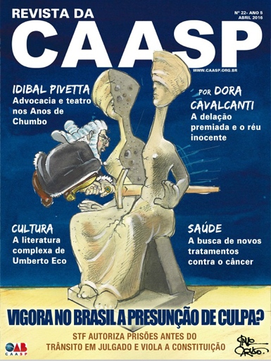 Capa da Revista da CAASP Edição Número 22 - Abril de 2016